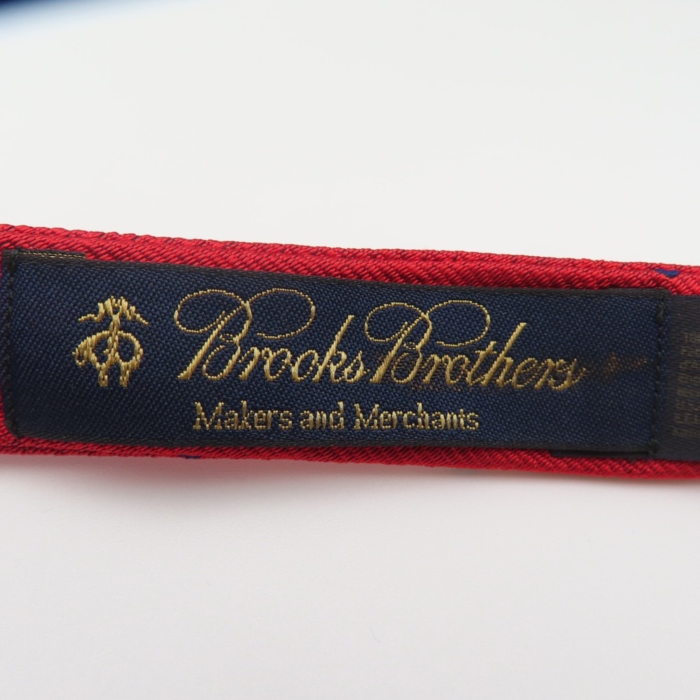 Brooks Brothers Bow Tie Red Blue Polka Dot 2.25" Wide Silk USA Makers - Picture 3 of 5